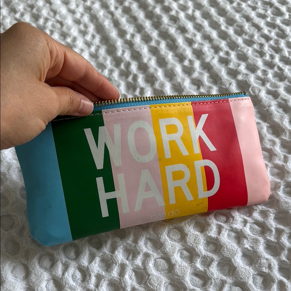 Ban.do Multicolor 'Work Hard Have Fun' Pouch - Picture 2 of 5